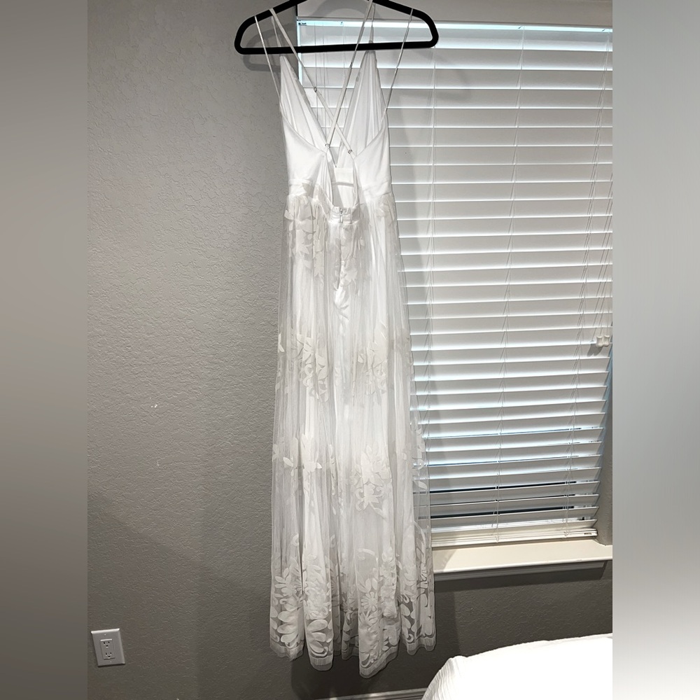 Bella and Bloom boutique white “Here Comes the Bride” maxi dress. Size small. - Picture 2 of 3
